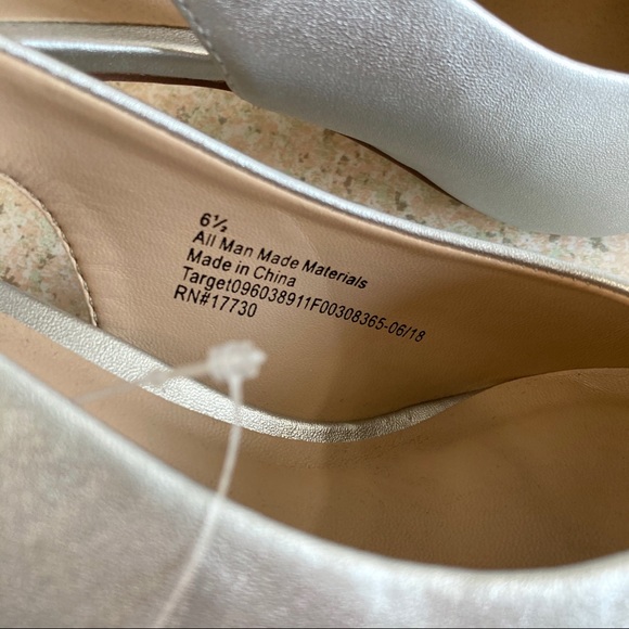 NWT A New Day Metallic Silver Slingback Pumps - Picture 9 of 11